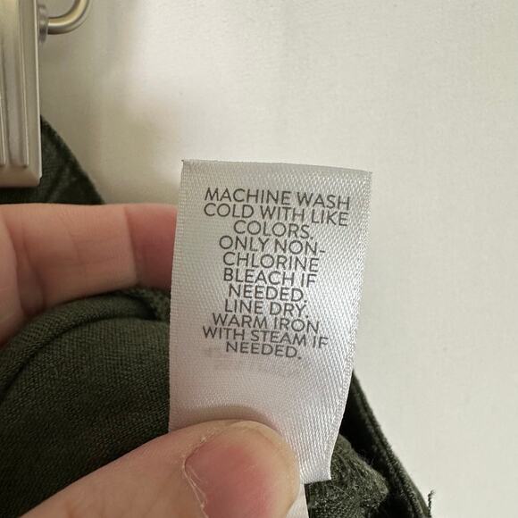 J.Jill Women's XL Linen‎ Stretch Wide Leg Ankle Pants Olive Green Classic Staple - Picture 7 of 9